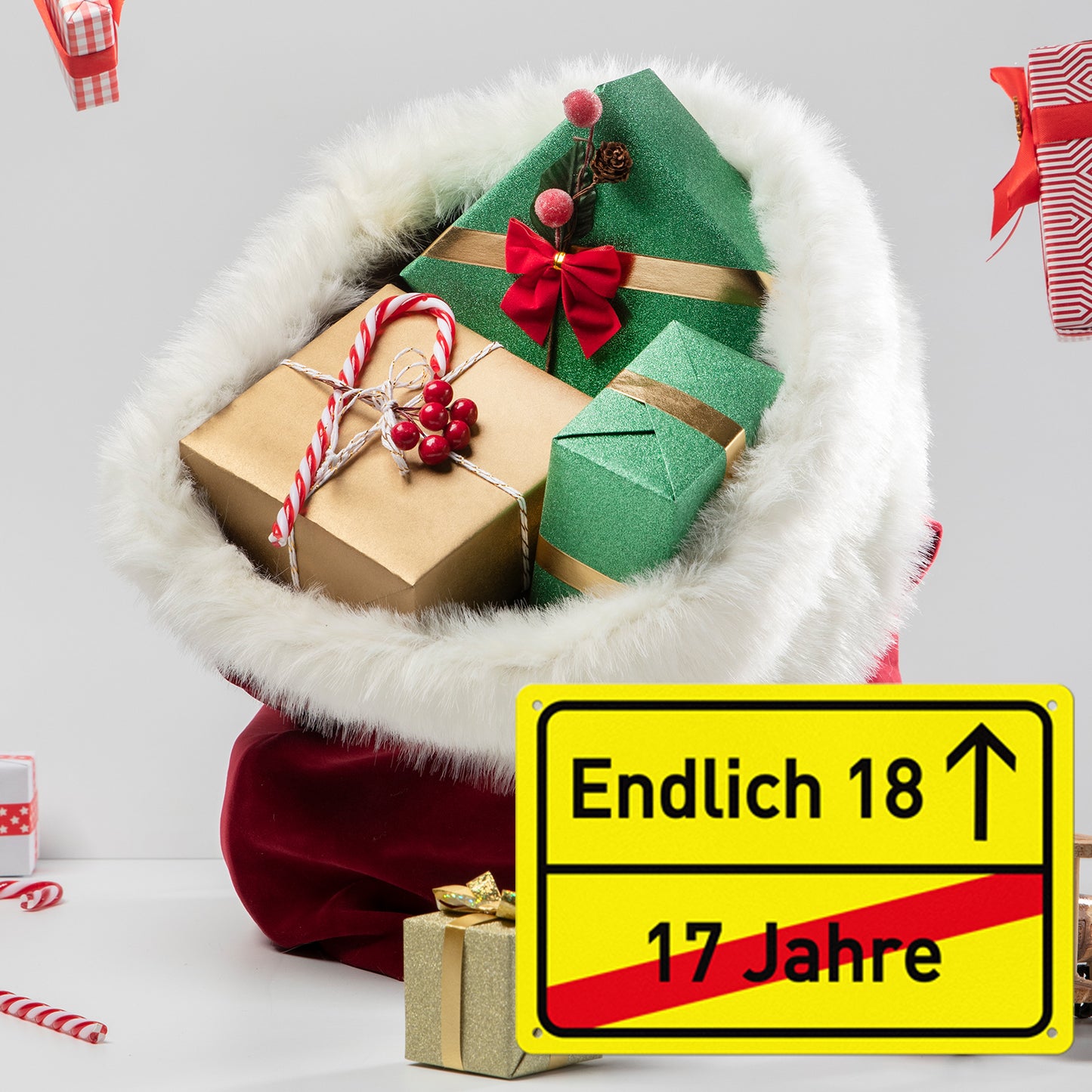 Endlich 18 Geburtstag 30 x 20 cm Kunststoff Schild