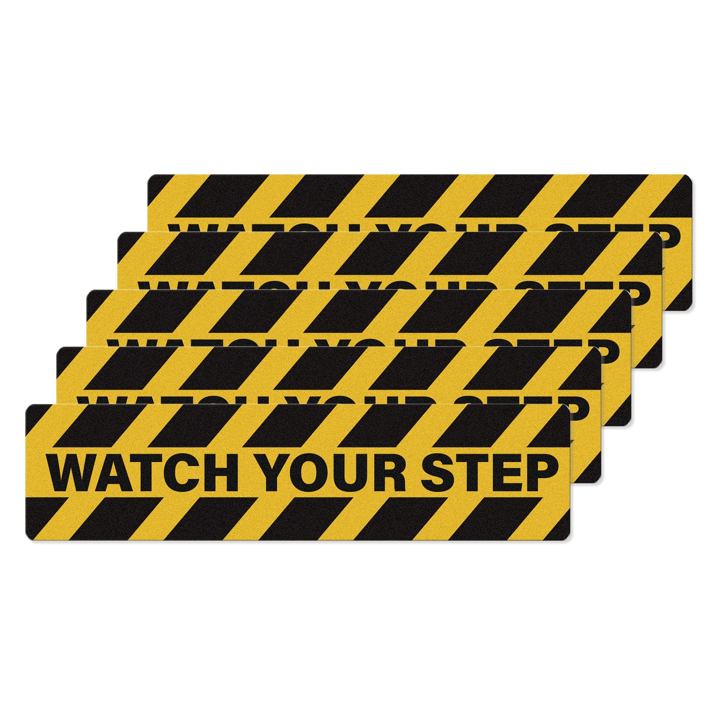 YIKIADA „Watch Your Step“-Aufkleber, selbstklebendes Vinyl, 600 x 150 mm, Warnband, Anti-Rutsch-Sicherheitsschilder, Vorsicht nasser Boden, Aufkleber für Büro, Arbeitsplatz, Zuhause, 5 Stück