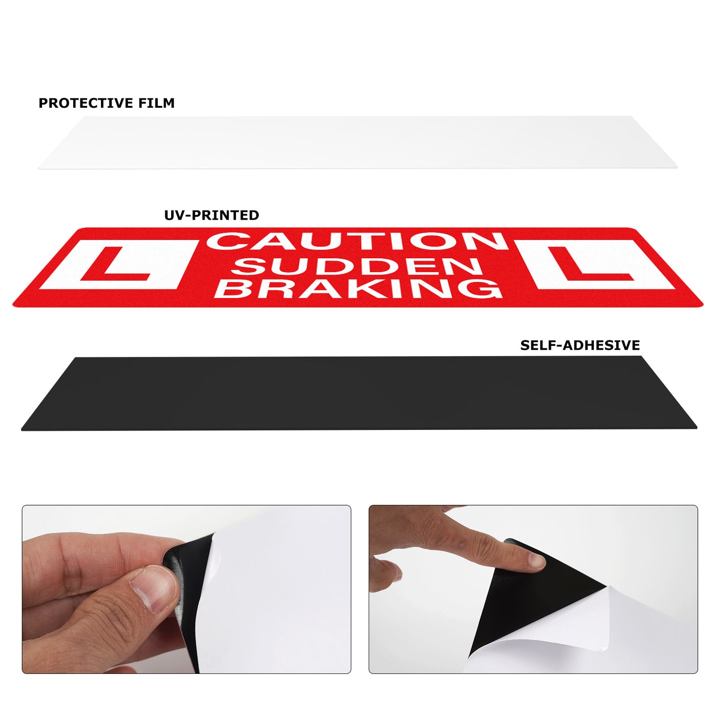 Caution Sudden Braking Vinyl Sticker