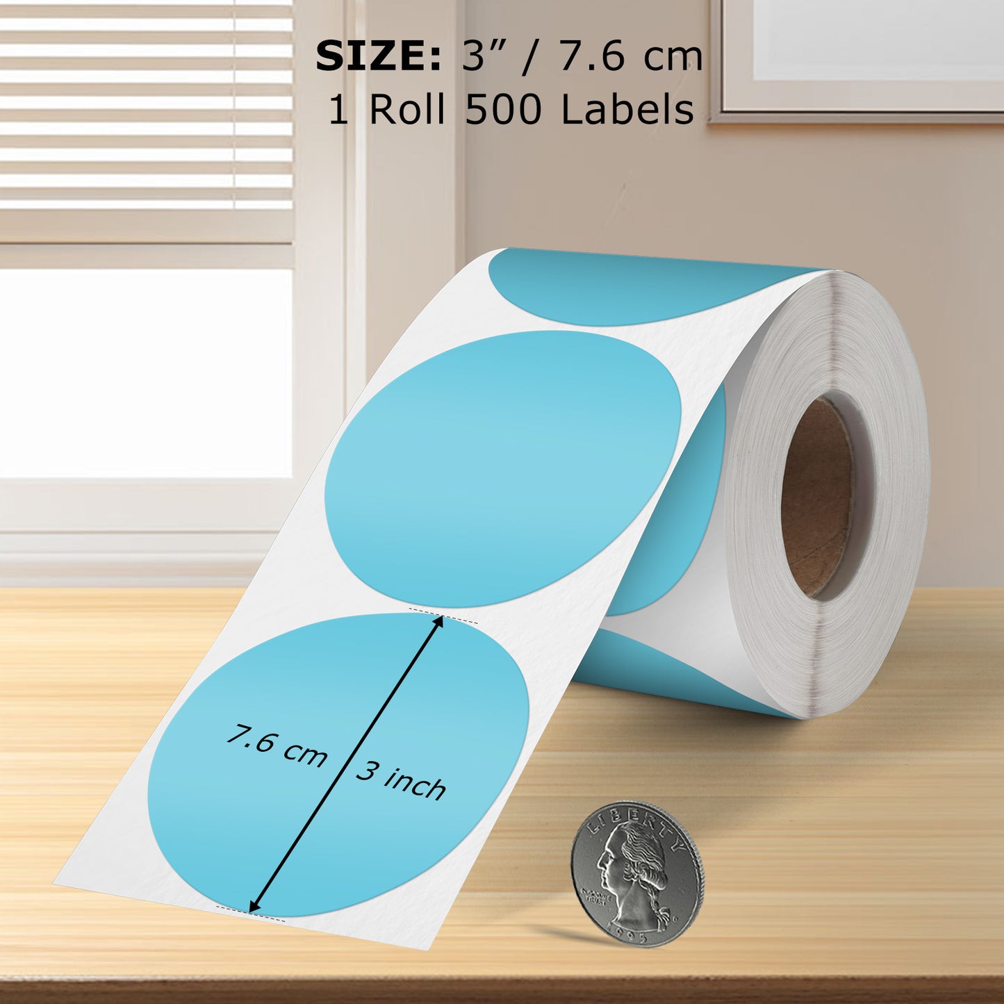 3 Zoll runde Thermoetiketten aus Vinyl, 500 Stück