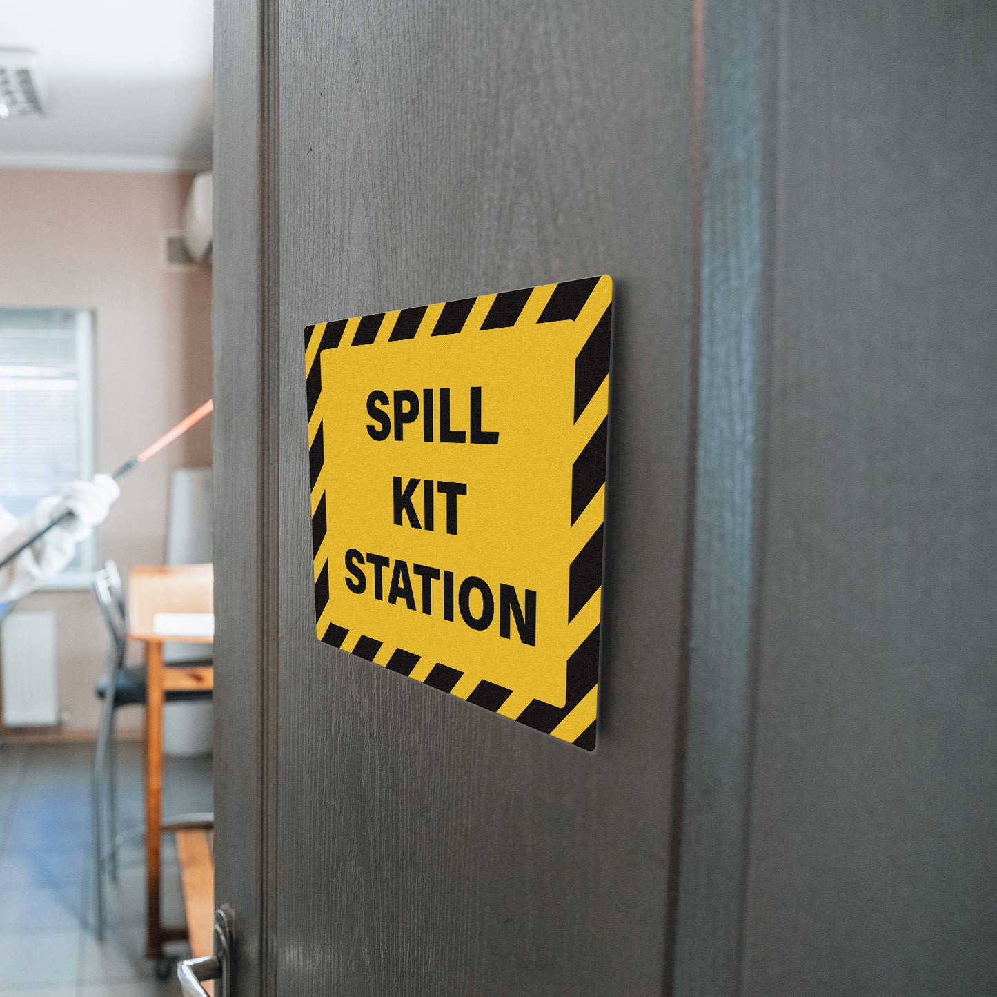 YIKIADA Spill Kit Station-Schild, 30,5 x 25,4 cm, selbstklebende Sicherheitsaufkleber aus Vinyl, wasserdicht, Notfallaufkleber für drinnen und draußen, 5 Stück