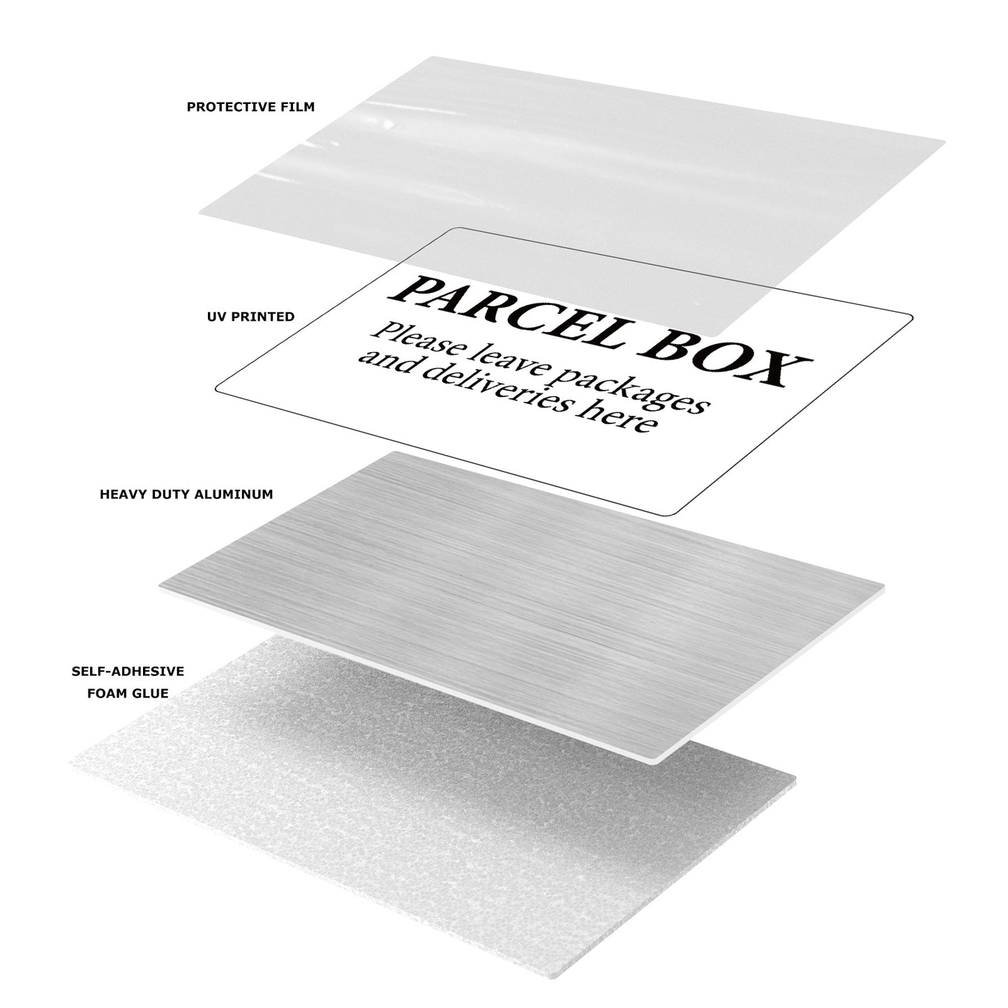 Parcel Box 15 x 10 cm Aluminium Sign