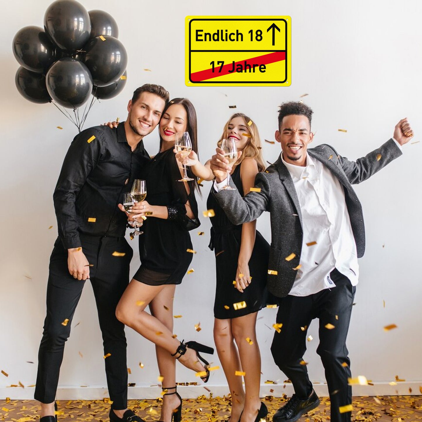 Endlich 18 Geburtstag 30 x 20 cm Kunststoff Schild