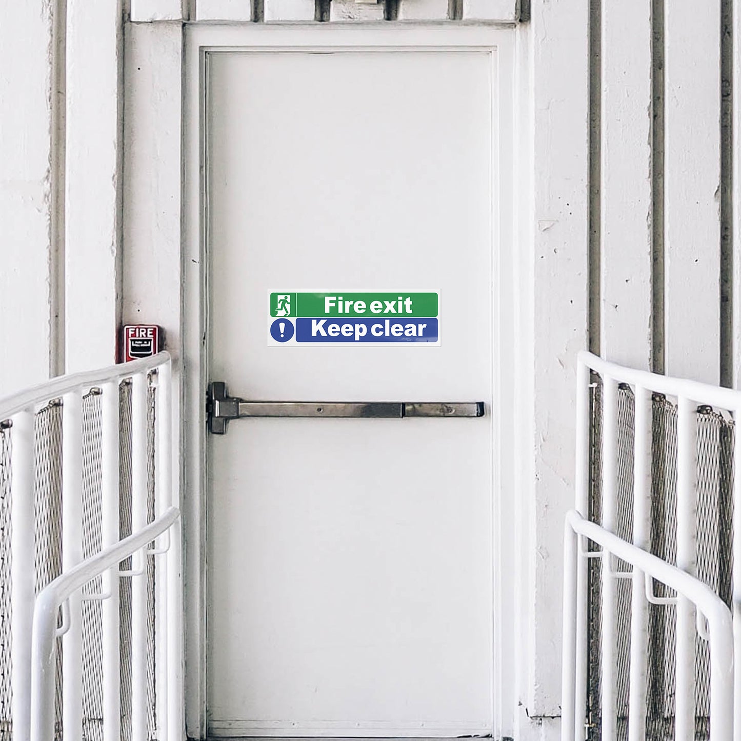 Fire Exit Keep Clear 30 x 10 cm PVC Sign