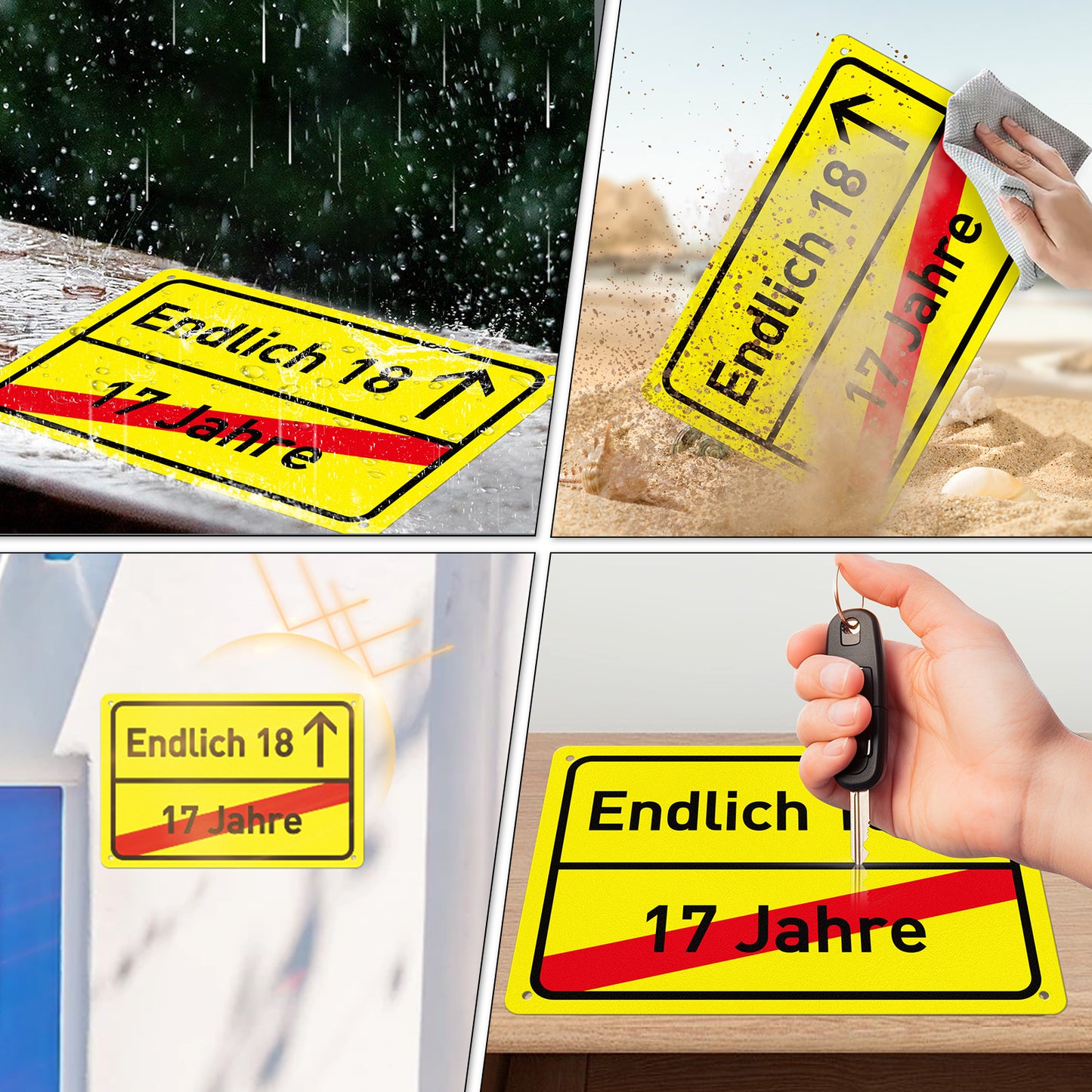 Endlich 18 Geburtstag 30 x 20 cm Kunststoff Schild