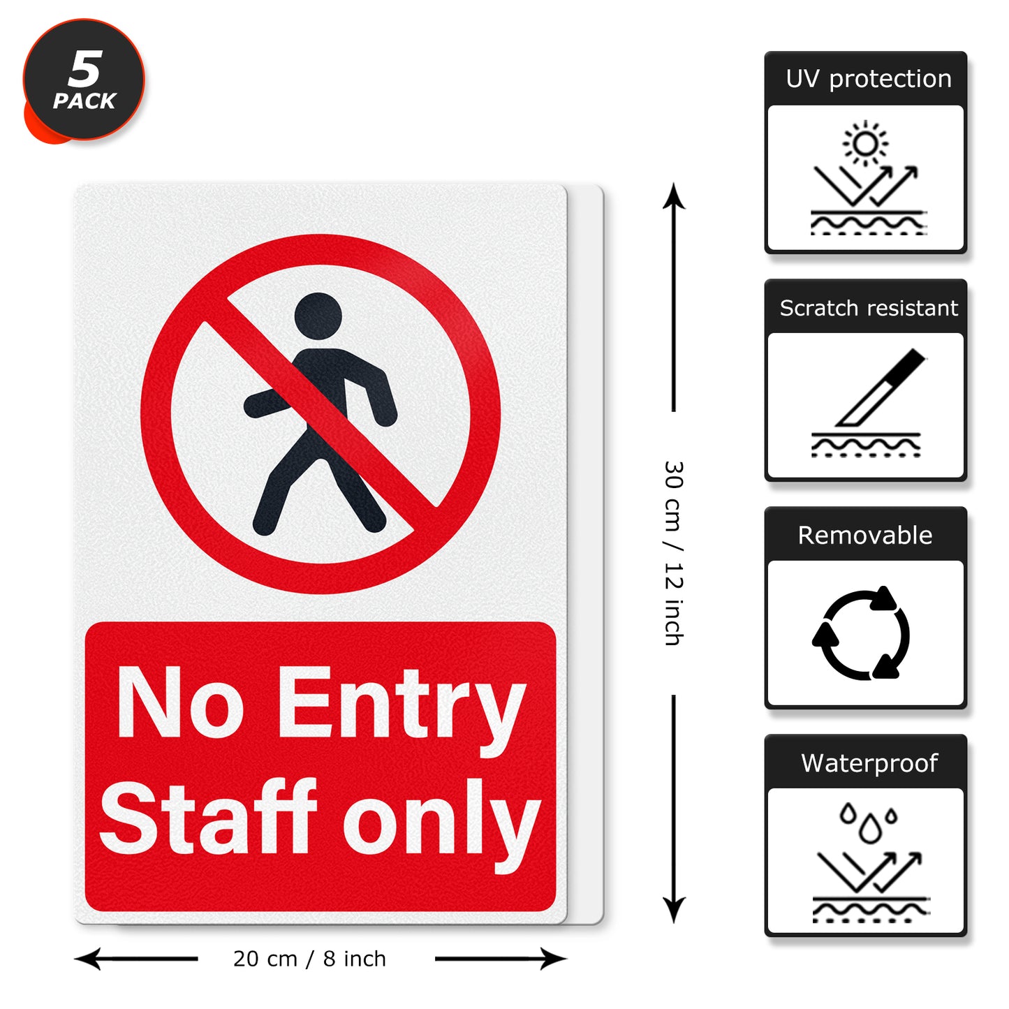 No Entry Staff Only Vinyl Stickers