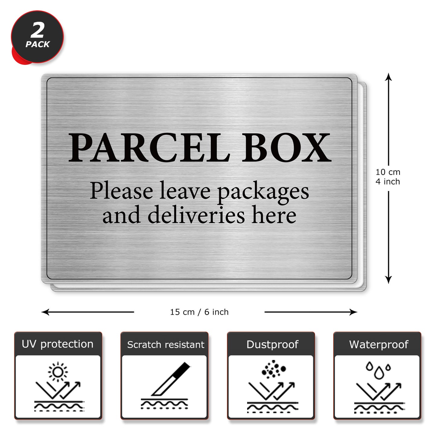 Parcel Box 15 x 10 cm Aluminium Sign