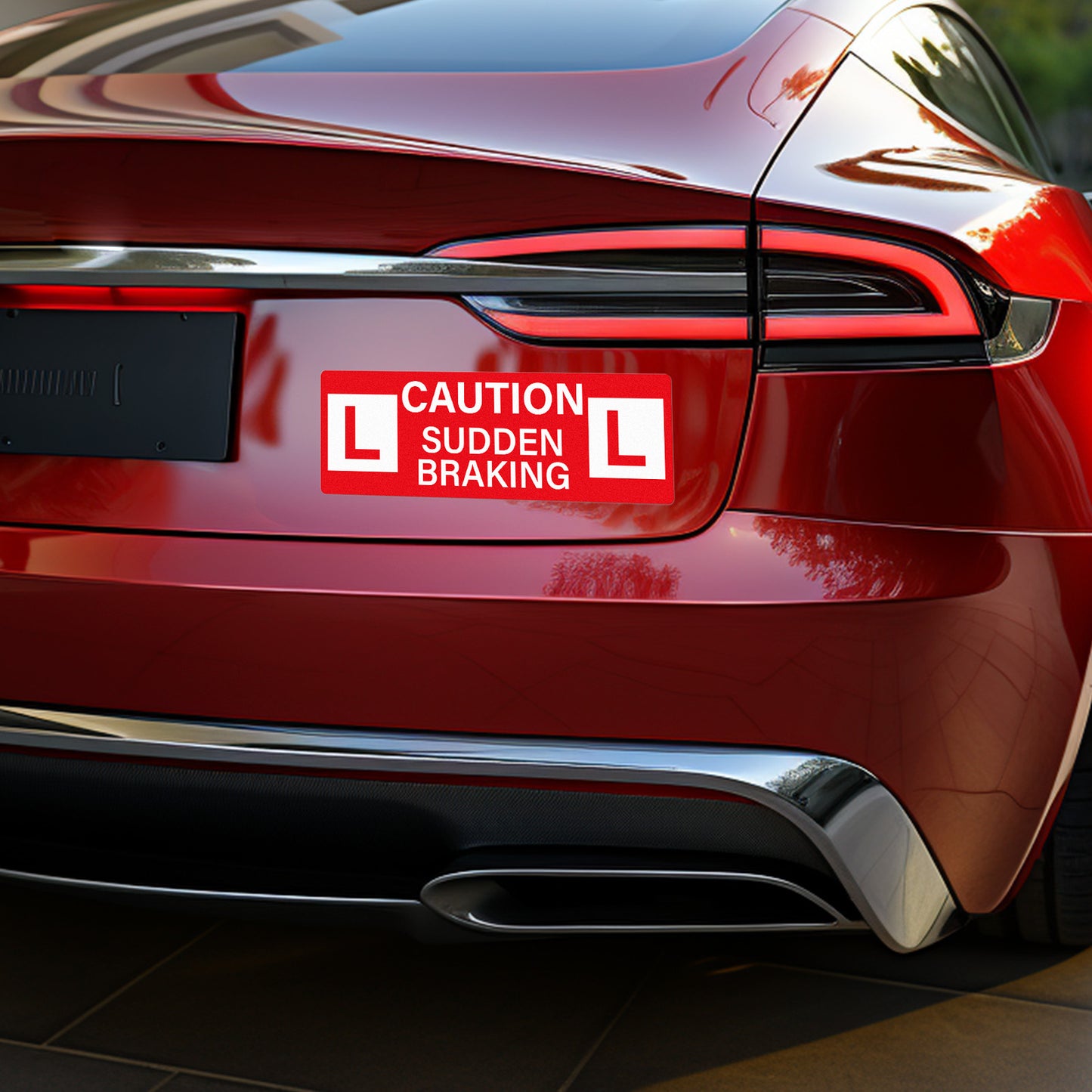 Caution Sudden Braking Vinyl Sticker