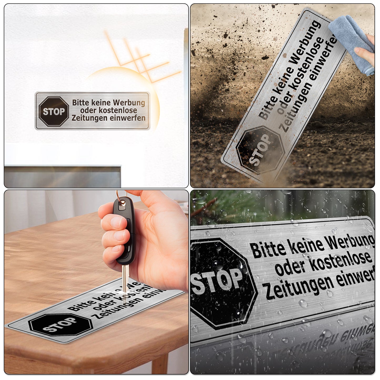 Bitte Keine Werbung 15 x 5 cm Aluminium Schild