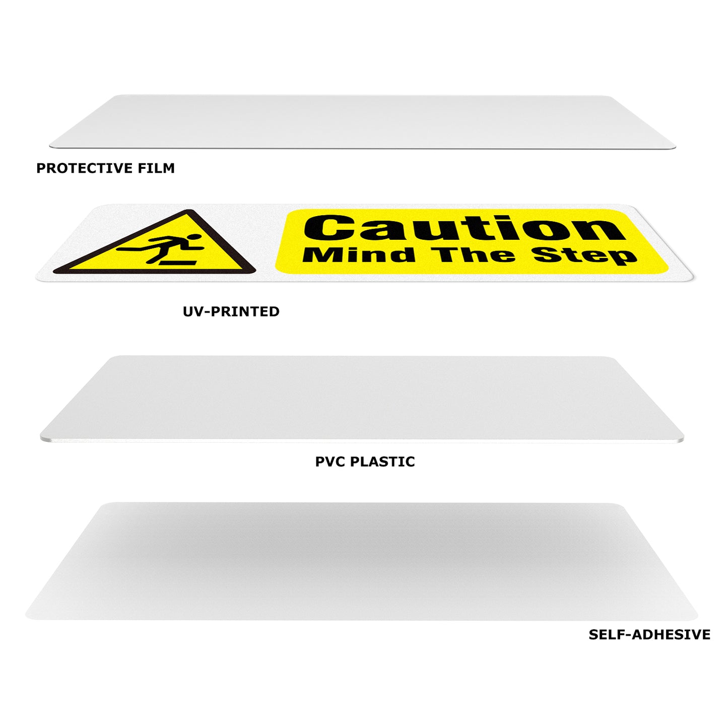 Caution Mind The Step 15 x 5 cm PVC Sign