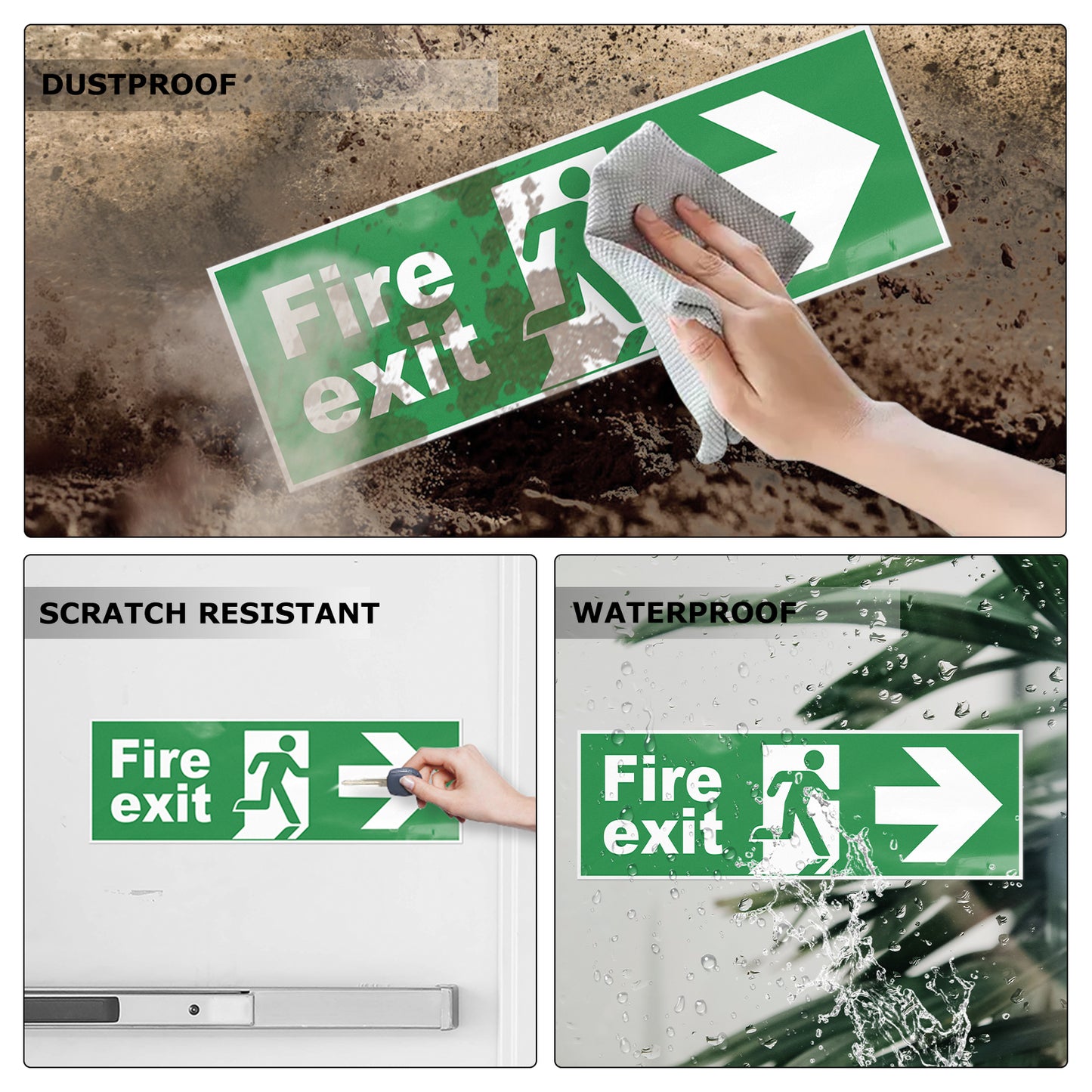 Fire Exit Sign 30 x 10 cm PVC Sign