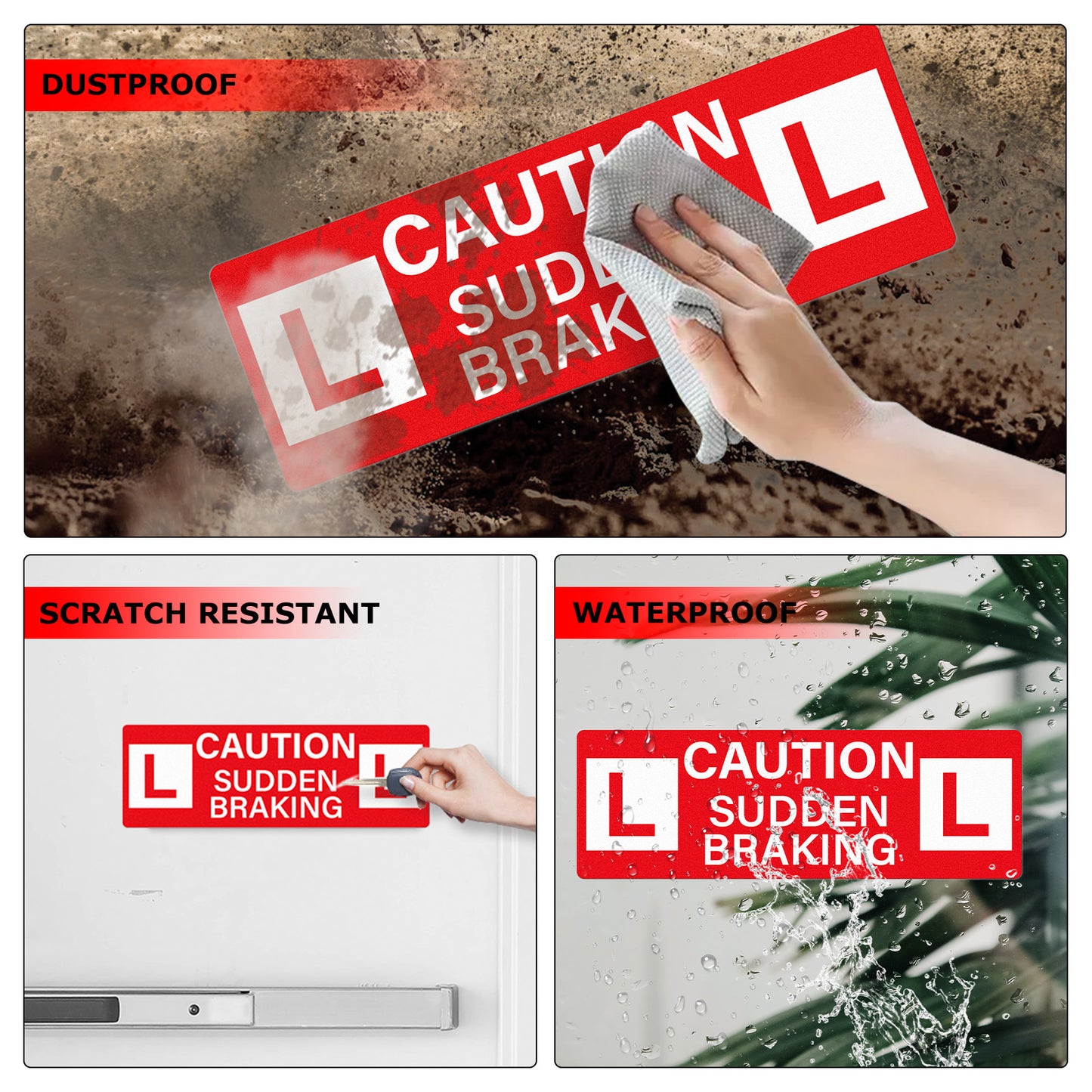 Caution Sudden Braking Vinyl Sticker