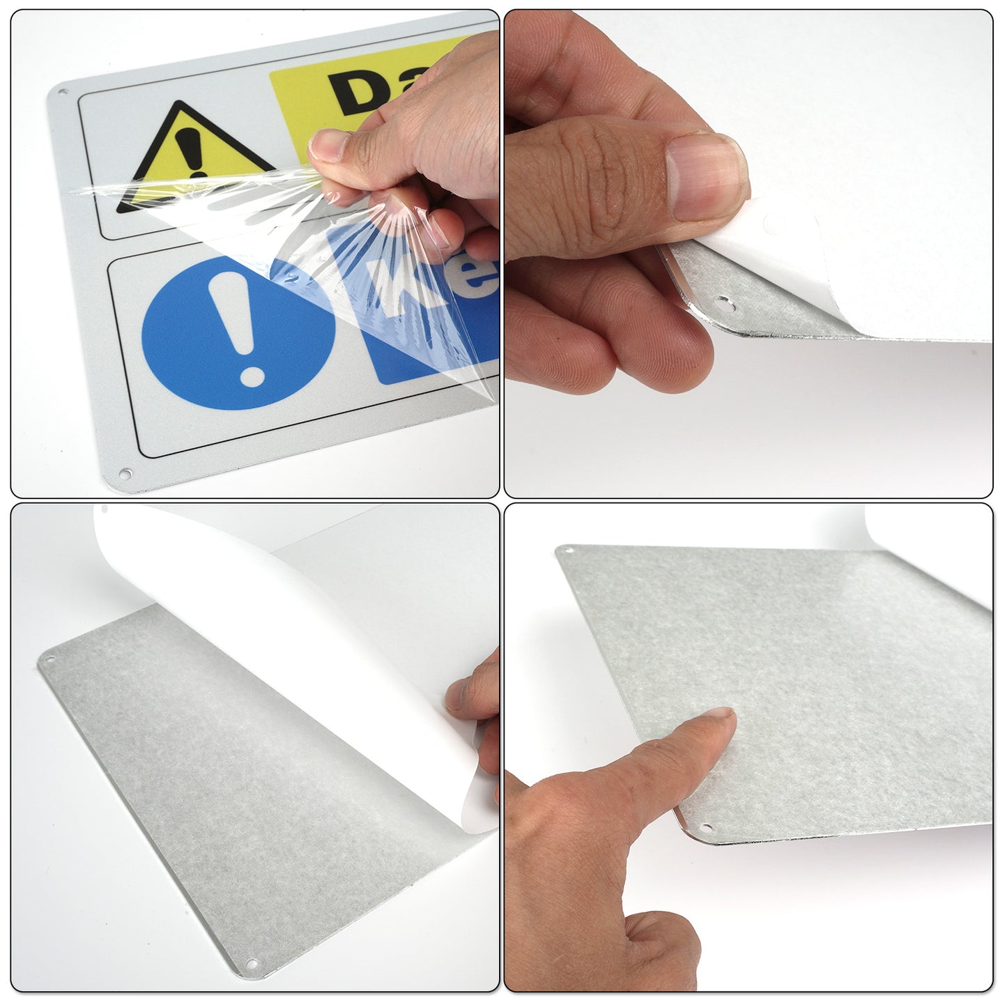 Señales de advertencia de peligro de YIKIADA para evitar el paso en obras, 300 mm x 200 mm, de aluminio, autoadhesivas, resistentes al agua, para edificios, almacenes, áreas industriales, oficinas