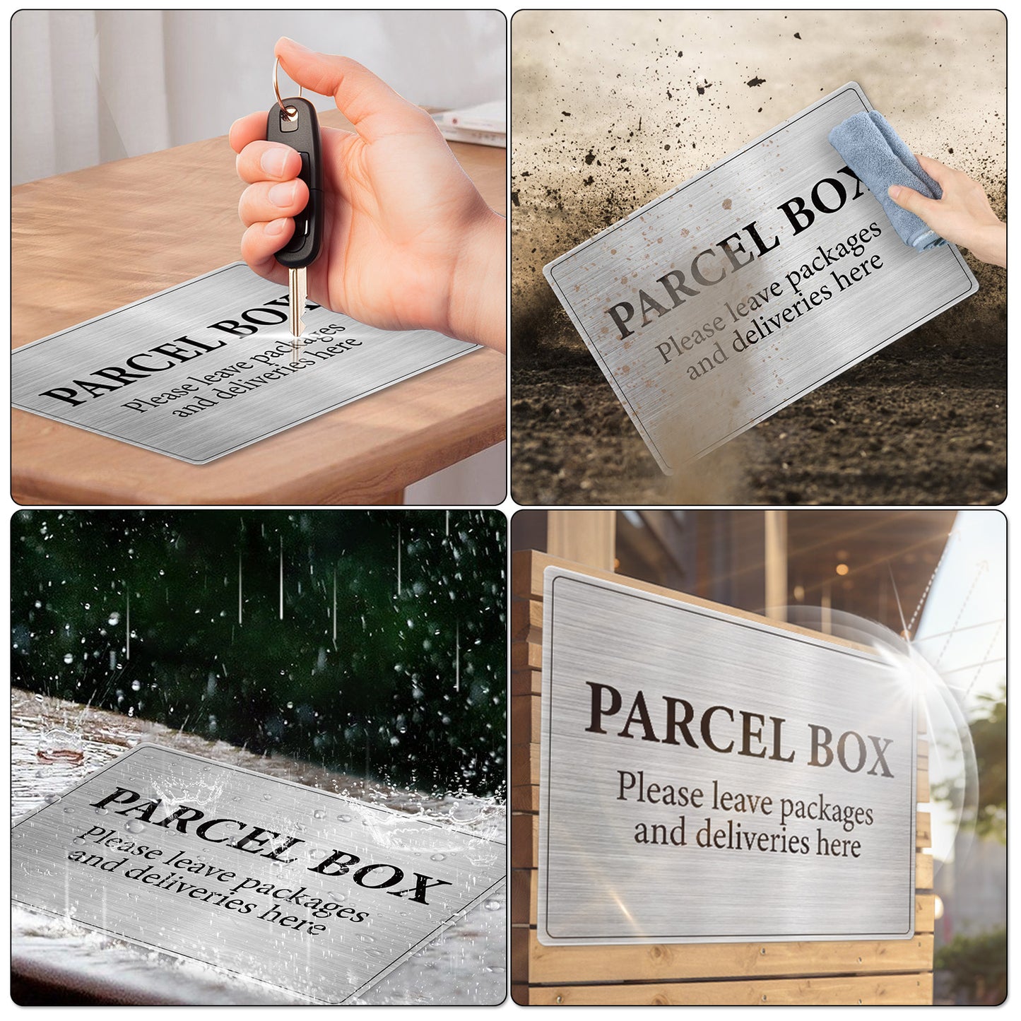 Parcel Box 15 x 10 cm Aluminium Sign