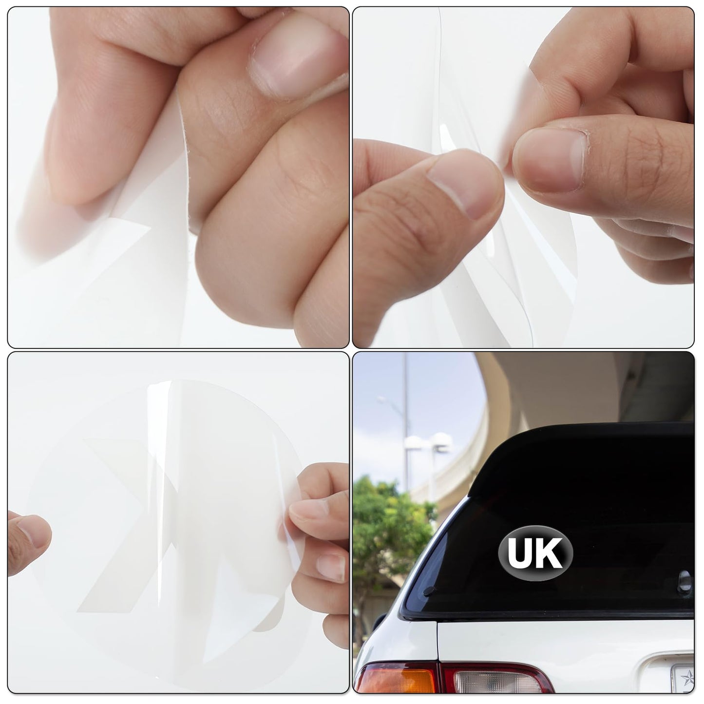 YIKIADA UK-Autoaufkleber, Vinyl, selbstklebend, oval, wasserdicht, Fensteraufkleber, abnehmbar, gewölbte Schilder für Europa, Autos, Lieferwagen, LKWs, 5 Stück