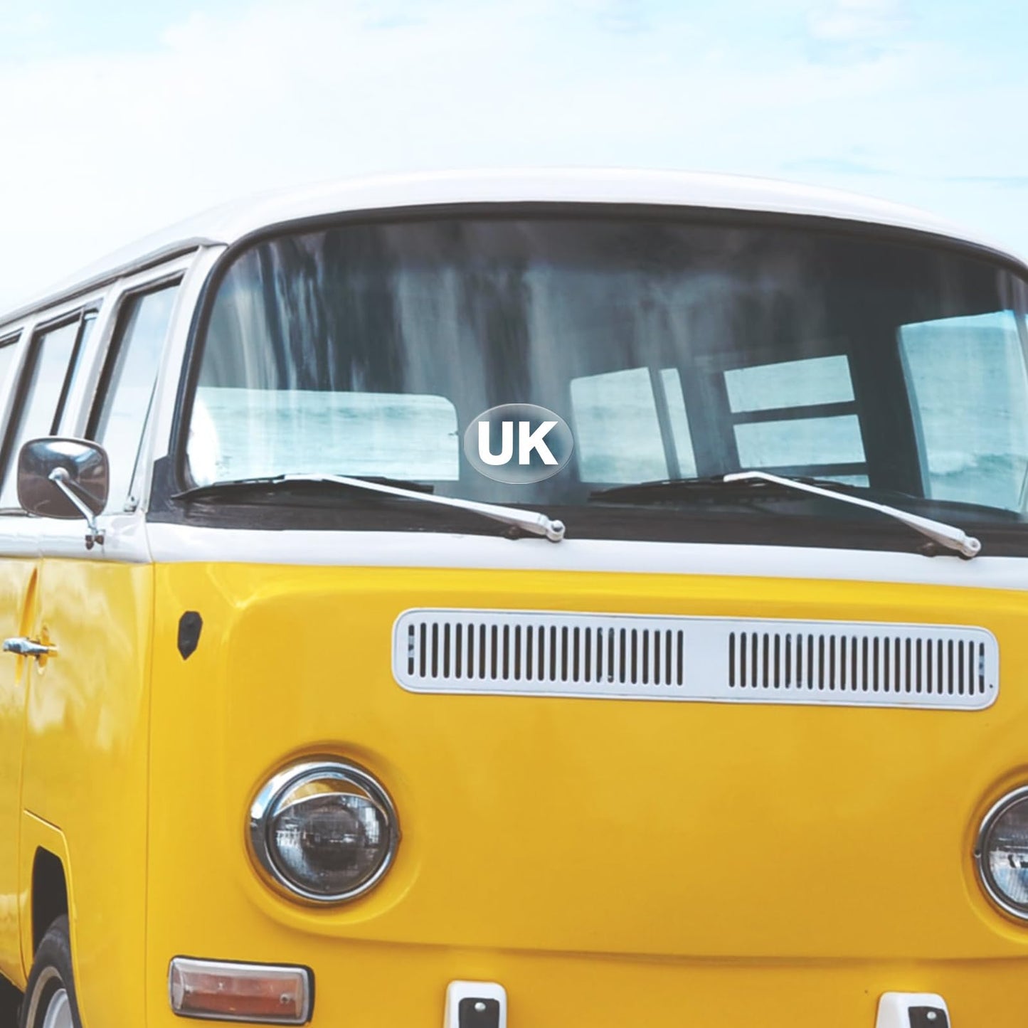 YIKIADA UK-Autoaufkleber, Vinyl, selbstklebend, oval, wasserdicht, Fensteraufkleber, abnehmbar, gewölbte Schilder für Europa, Autos, Lieferwagen, LKWs, 5 Stück