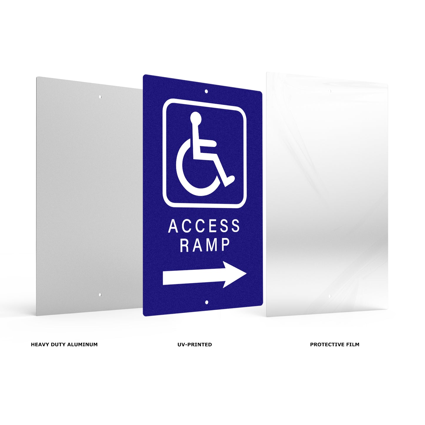 Handicap Access Ramp 8 X 12 Inch Aluminum Sign