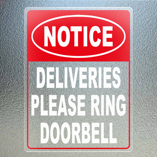 Deliveries Please Ring Doorbell Vinyl Sticker