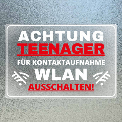 YIKIADA Achtung Teenager Aufkleber 30 x 20 cm Vinilo Selbstklebende Vorsicht Zimmer Schild Geschenk Jugendweihe Geburtstag Deko Türschild Für Jungen und Mädchen 5 Stück 