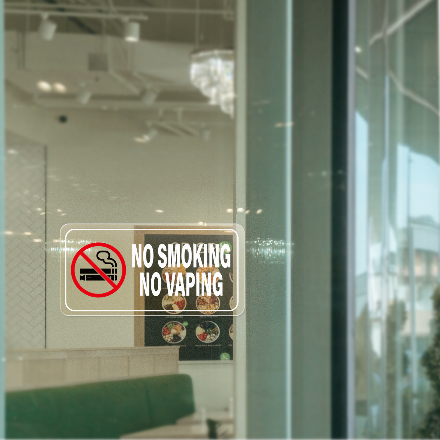 YIKIADA - Adhesivo de vinilo autoadhesivo de 2 x 4 pulgadas con texto en inglés "No Smoking No Vaping", para puertas, advertencia, prohibición de cigarrillos, resistente al agua, paquete de 10 