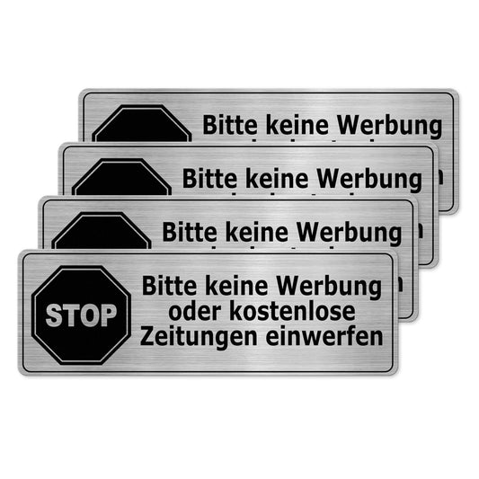 Bitte Keine Werbung 15 x 5 cm Aluminium Schild