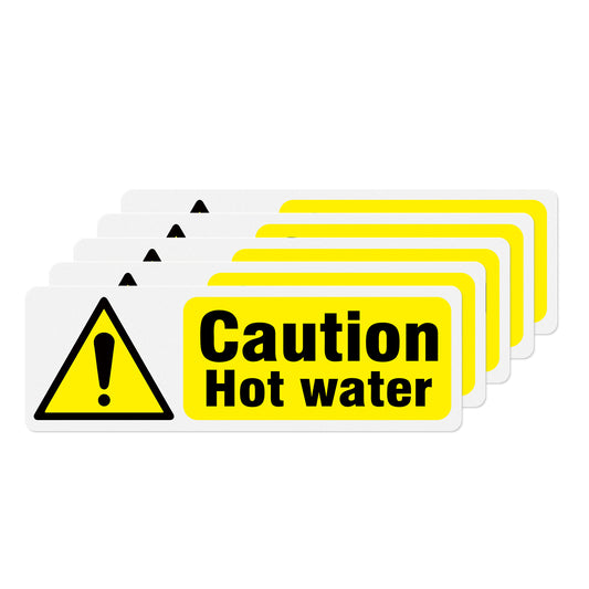 Caution Hot Water 15 x 5 cm PVC Sign