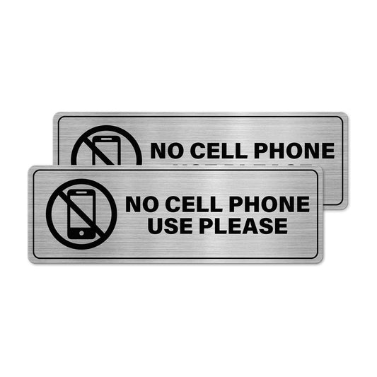 No Cell Phone Use Please 9 X 3 Inch Aluminum Sign