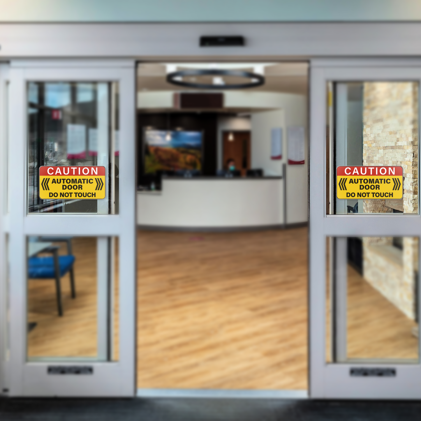 Caution Automatic Door Vinyl Sticker