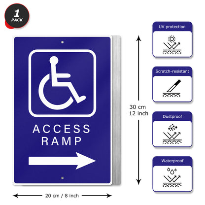 Handicap Access Ramp 8 X 12 Inch Aluminum Sign