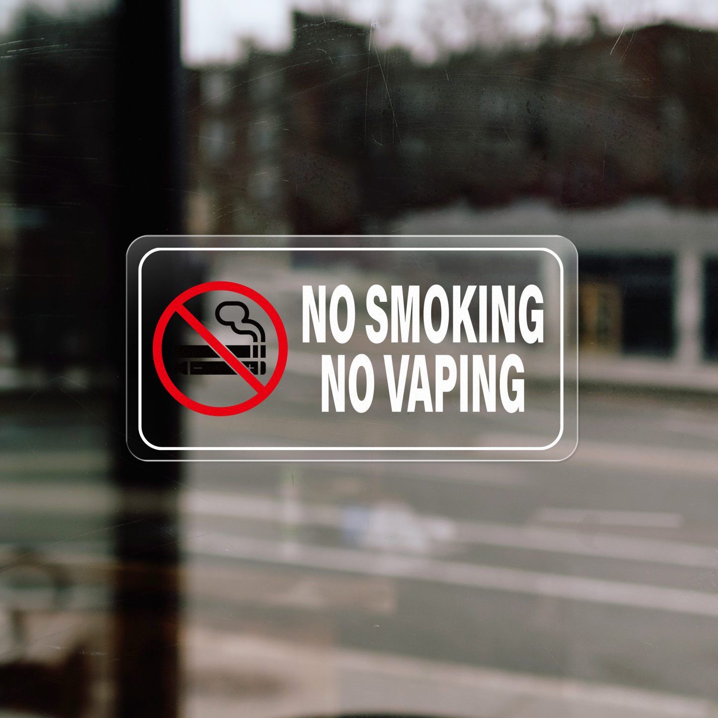 YIKIADA - Adhesivo de vinilo autoadhesivo de 2 x 4 pulgadas con texto en inglés "No Smoking No Vaping", para puertas, advertencia, prohibición de cigarrillos, resistente al agua, paquete de 10 