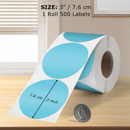 3 Inch Vinyl Round Thermal Labels 500 PCS