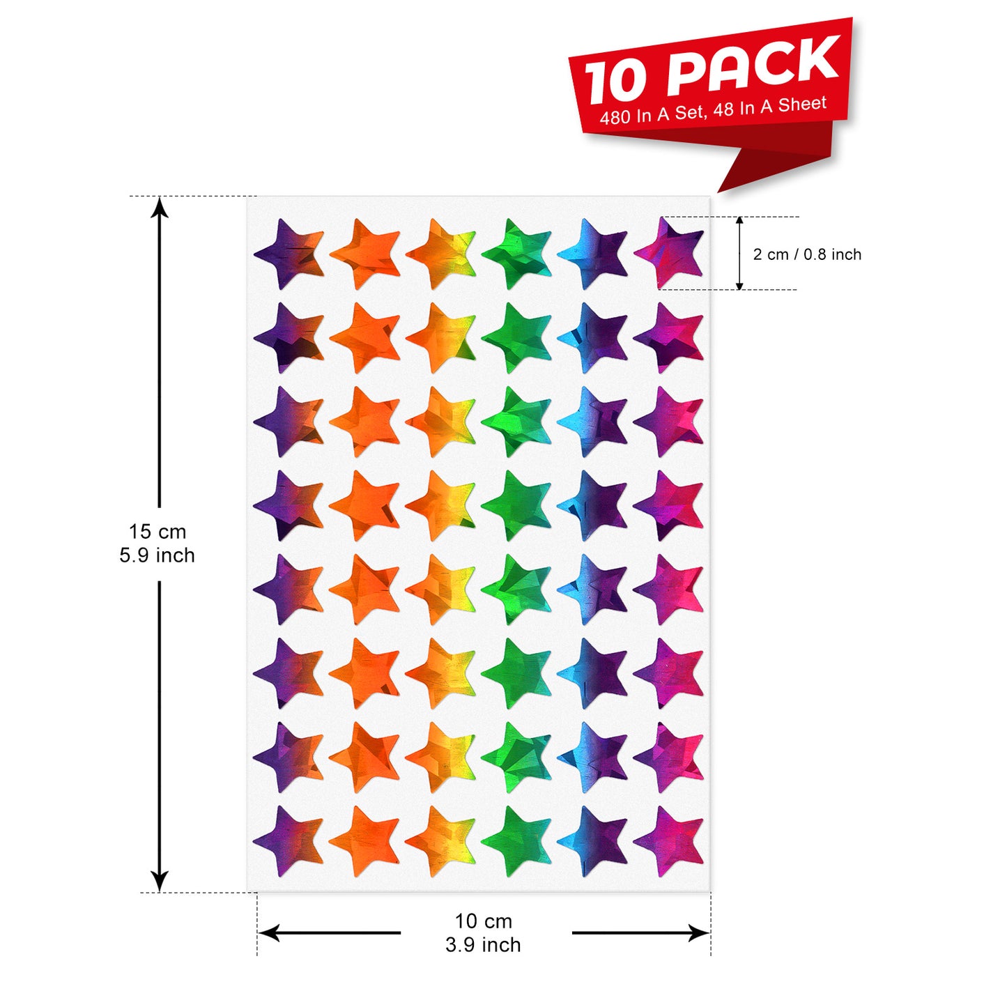 YIKIADA Stern-Aufkleber, selbstklebend, glänzend, funkelnd, Etiketten für die Schule, bunte Diagramme, holografische Abziehbilder für Kinder, Schüler, Lehrer, Bedarfsdekoration 