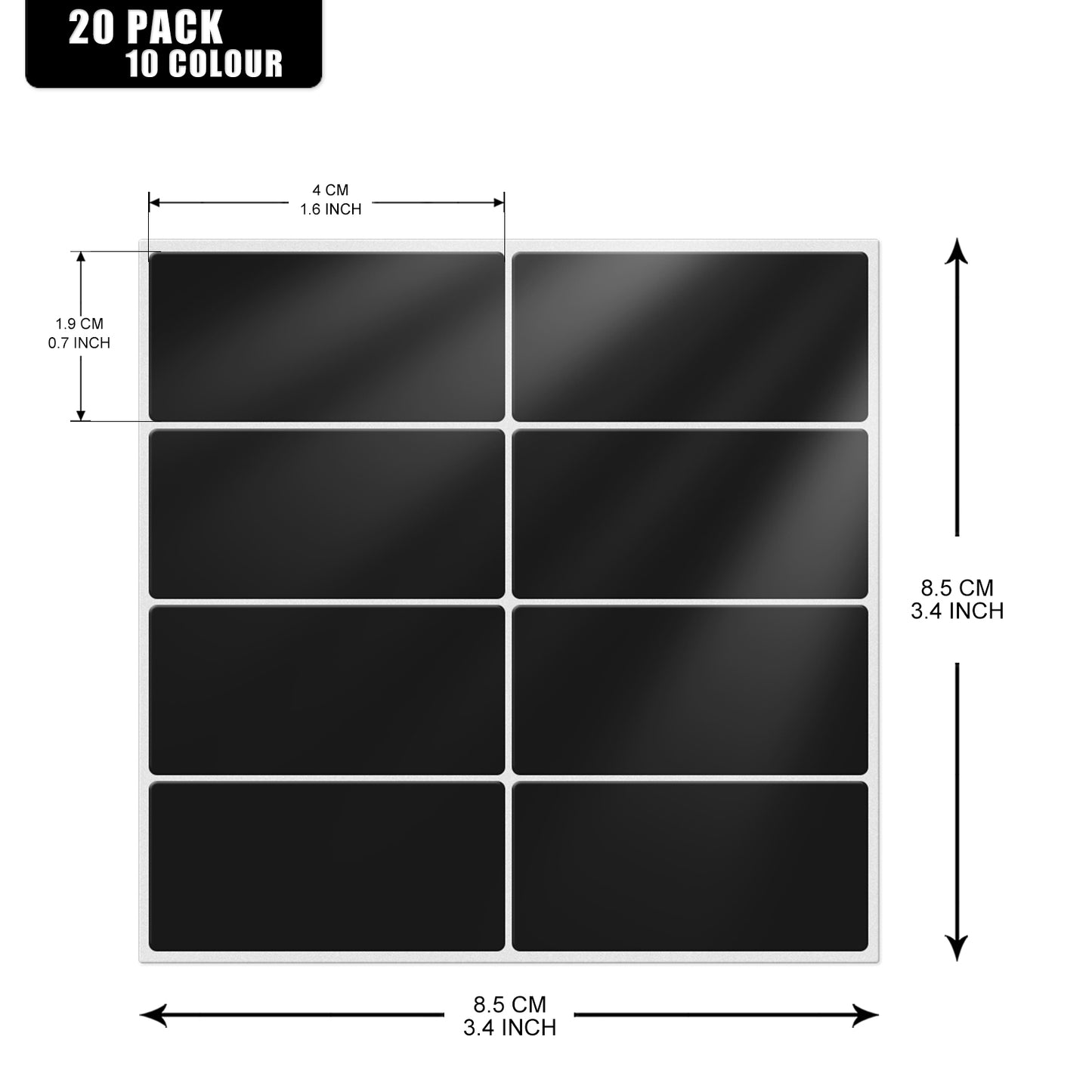 1.6 x 0.7 Inches Rectangle Labels 160 Pieces