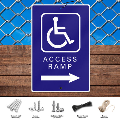 Handicap Access Ramp 8 X 12 Inch Aluminum Sign