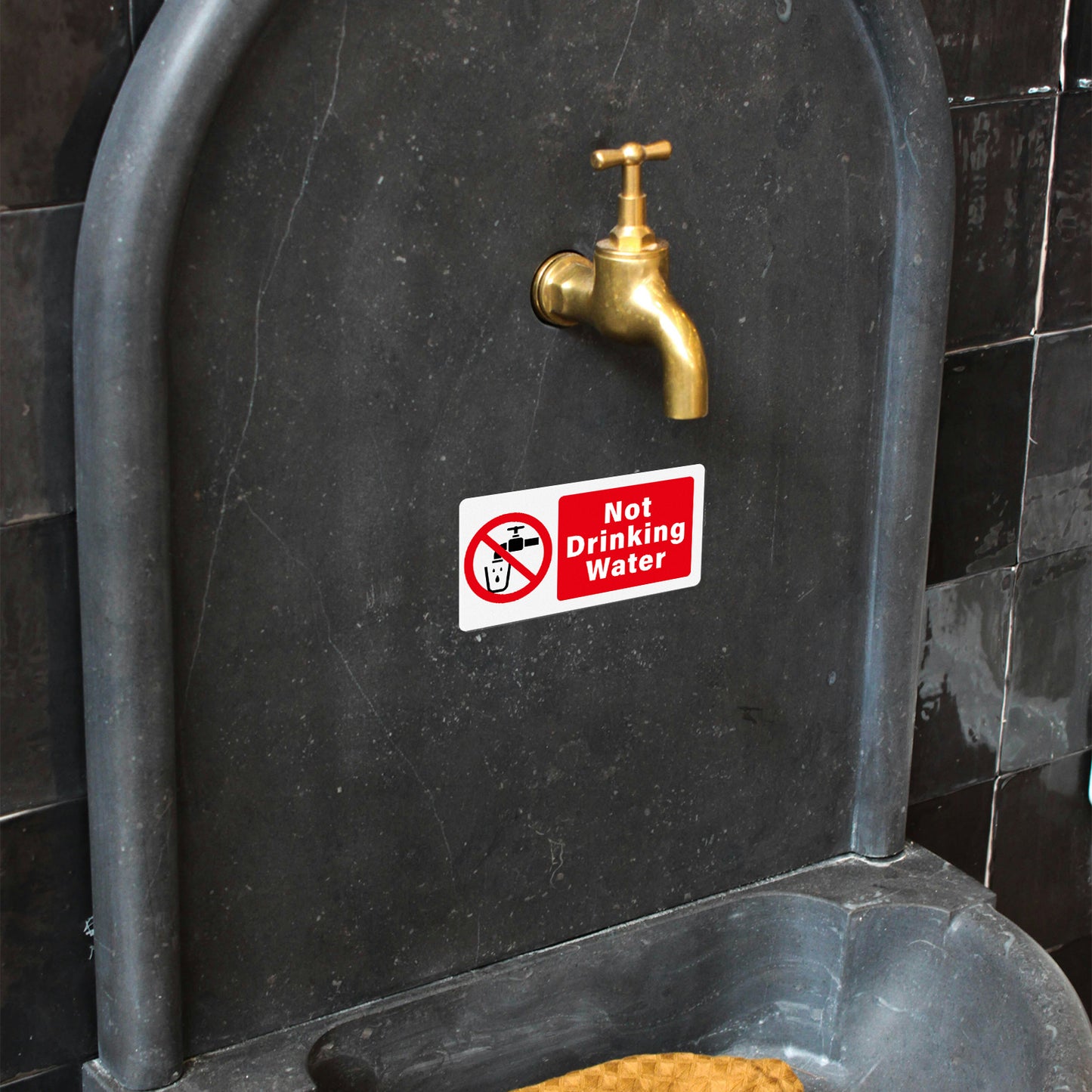 YIKIADA 10 Stück „Kein Trinkwasser“-Aufkleber, 100 x 50 mm, Vinyl, selbstklebend, Sicherheitsschild, wasserfest, Wandaufkleber für Spüle, Außenbereich, Büro, Zuhause, Schule 