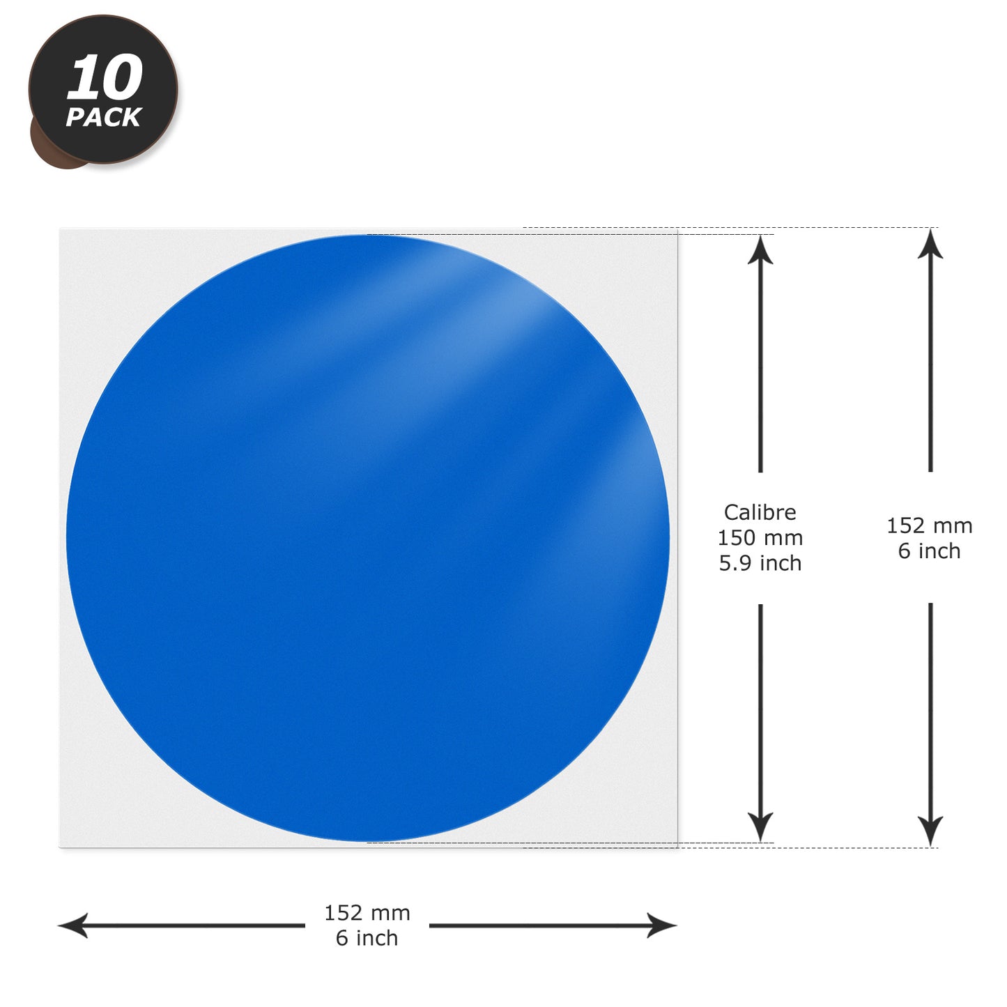 Pegatinas de puntos YIKIADA de 6 pulgadas, vinilo autoadhesivo, impermeables, etiquetas circulares de colores, calcomanías para el piso de los niños, etiquetas redondas extraíbles para la oficina, aula, 10 piezas 