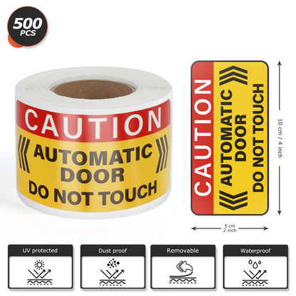 Caution Automatic Door Vinyl Sticker