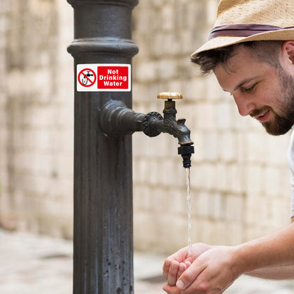 YIKIADA 10 Stück „Kein Trinkwasser“-Aufkleber, 100 x 50 mm, Vinyl, selbstklebend, Sicherheitsschild, wasserfest, Wandaufkleber für Spüle, Außenbereich, Büro, Zuhause, Schule 
