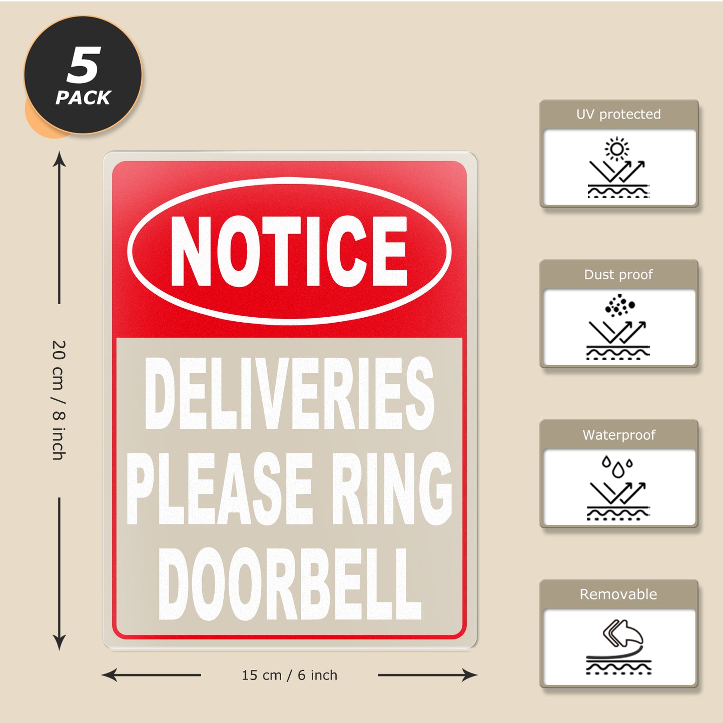 Deliveries Please Ring Doorbell Vinyl Sticker