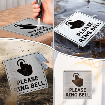 Please Ring Bell 6 x 6 Inches Aluminum Sign