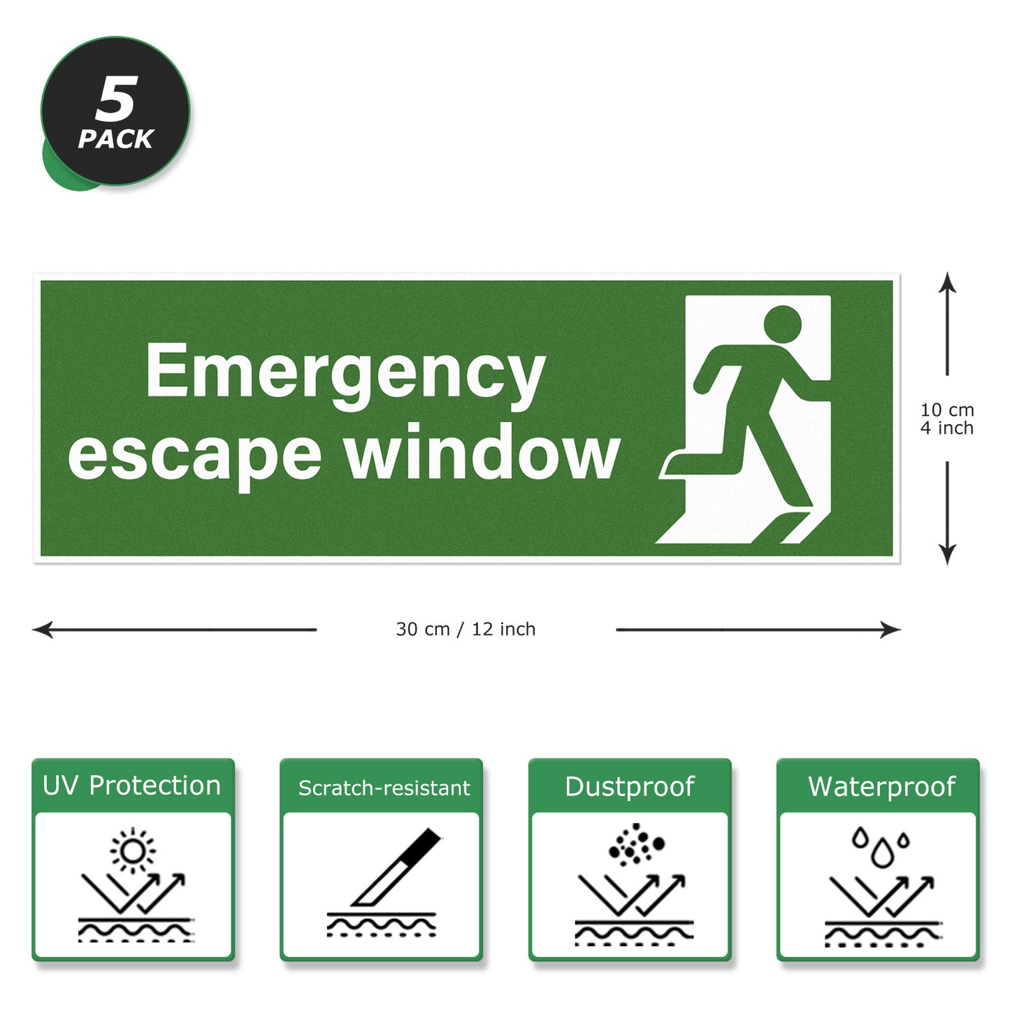 Emergency Escape Window Vinyl Sticker