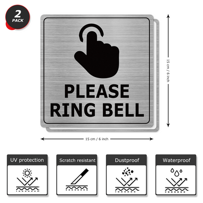 Please Ring Bell 6 x 6 Inches Aluminum Sign