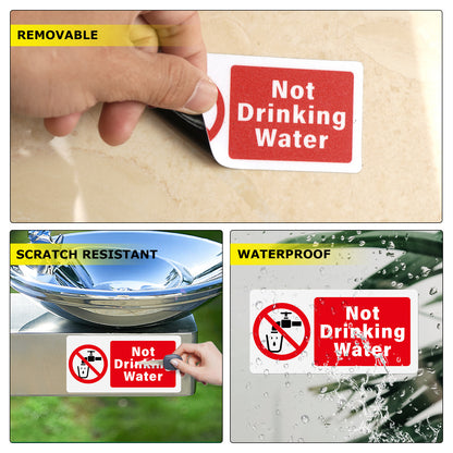 YIKIADA 10 Stück „Kein Trinkwasser“-Aufkleber, 100 x 50 mm, Vinyl, selbstklebend, Sicherheitsschild, wasserfest, Wandaufkleber für Spüle, Außenbereich, Büro, Zuhause, Schule 