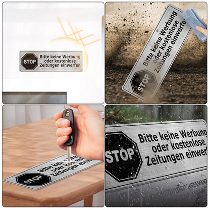 Bitte Keine Werbung 15 x 5 cm Aluminium Schild