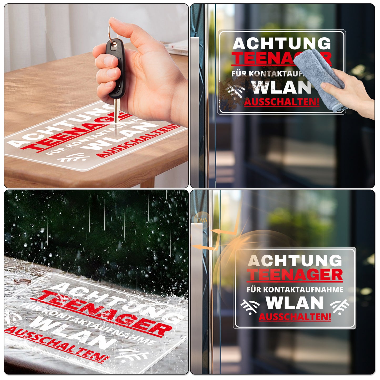 YIKIADA Achtung Teenager Aufkleber 30 x 20 cm Vinilo Selbstklebende Vorsicht Zimmer Schild Geschenk Jugendweihe Geburtstag Deko Türschild Für Jungen und Mädchen 5 Stück 