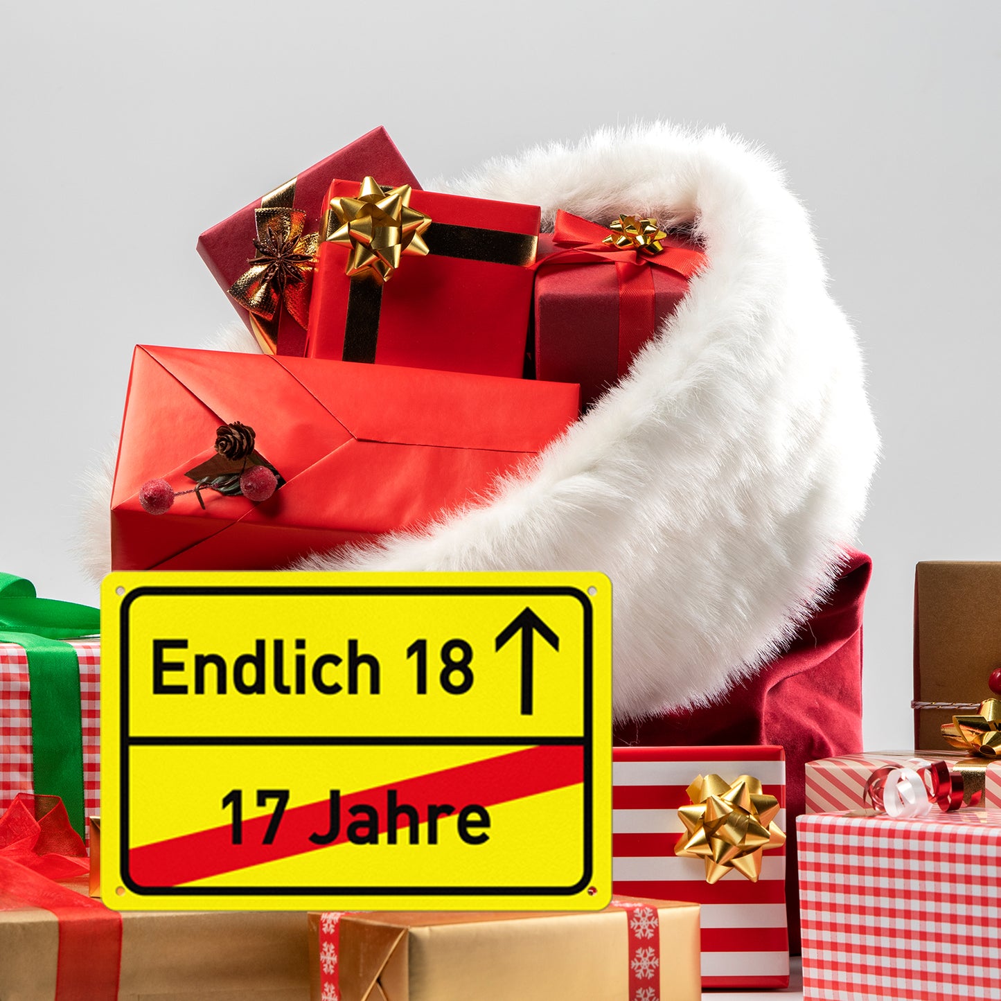 Endlich 18 Geburtstag 30 x 20 cm Kunststoff Schild