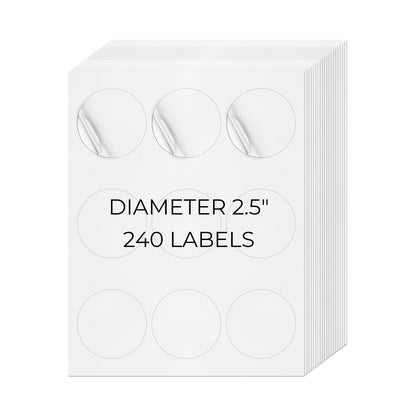 2-1/2" Round Printer Labels