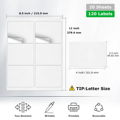 3-1/3" × 4" Printer Labels