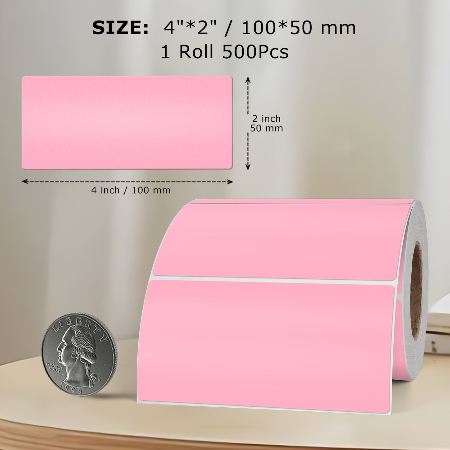 2 x 4 Inches Rectangle Labels 500 PCS Per Roll