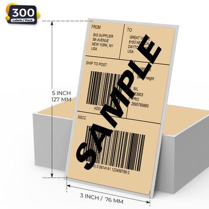 3 × 5 Inch Shipping Thermal Labels